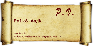 Palkó Vajk névjegykártya